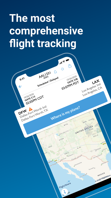 「FlightAware Flight Tracker」のスクリーンショット 1枚目