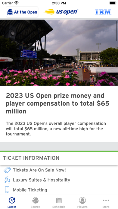 「US Open Tennis Championships」のスクリーンショット 2枚目