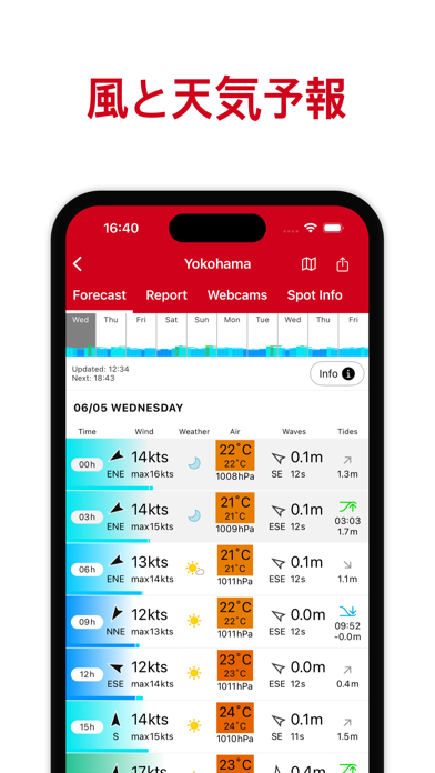 「Windfinder: 風と天気の予測マップ」のスクリーンショット 3枚目