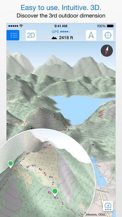 「Maps 3D PRO - GPS for Bike, Hike, Ski & Outdoor」のスクリーンショット 1枚目