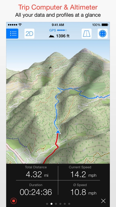 「Maps 3D PRO - GPS for Bike, Hike, Ski & Outdoor」のスクリーンショット 2枚目