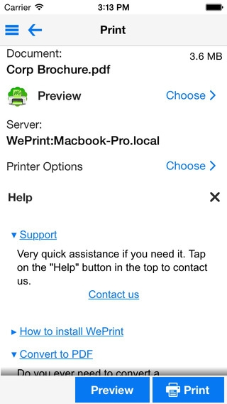 「PrintCentral Pro for iPhone/iPod Touch and Watch」のスクリーンショット 2枚目
