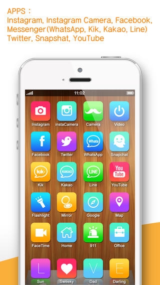 「ワンタッチコール、メッセージ、URL、ホーム画面のショートカットアイコン ( iFavorite Pro : for Instagram, Snapshat, kakao and iOS7 )」のスクリーンショット 3枚目