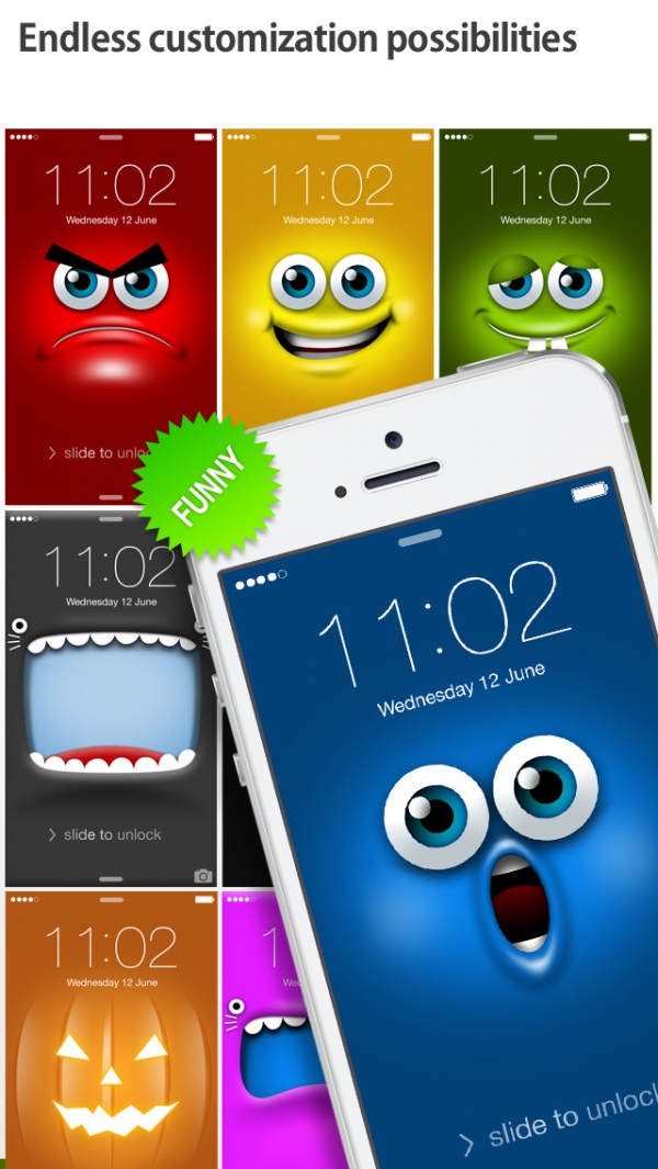 「iFaceMaker ( Cute and funny faces ) : for Lock screen, Call screen, Contacts profile photo, instagram」のスクリーンショット 3枚目