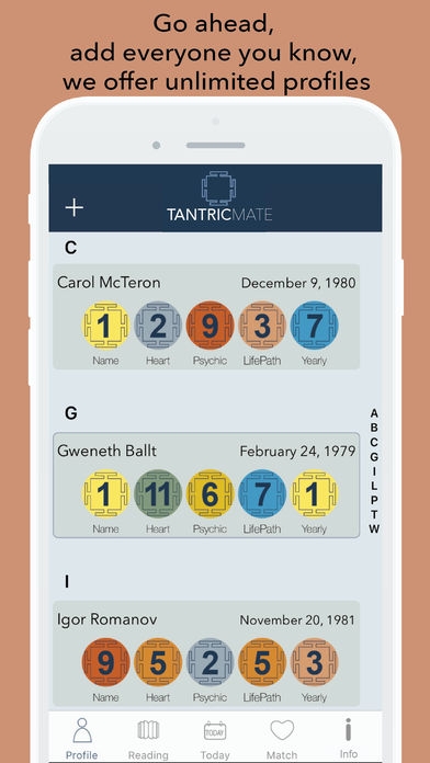 「Tantricmate - お見合い、互換性と数秘術」のスクリーンショット 1枚目