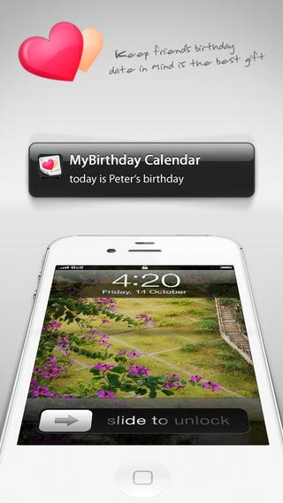 「MyBirthday Calendar - 最高の無料の誕生日お知らせ機能と連絡先住所録用誕生日カレンダー」のスクリーンショット 2枚目