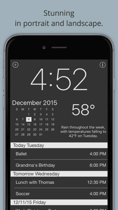 「Work Time - 作業時間 - カレンダーや天気のエレガントなデスクトップ時計」のスクリーンショット 2枚目
