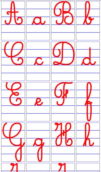すぐわかる 子供のためのベ 英語とスペイン語の音で大文字と小文字のアルファベットの筆記体文字を書くことを学ぶ Appliv