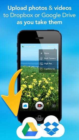 「UploadCam - Camera App for Dropbox and Google Drive」のスクリーンショット 2枚目