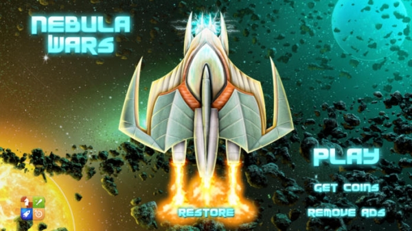 「Nebula Wars - ダークスター銀河Editionの無料iPhone / iPadアプリバトルスーパーソニックJetpackのエイリアン」のスクリーンショット 1枚目