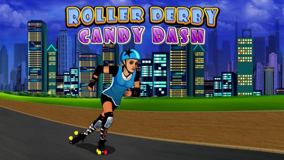 「A Roller Derby Candy Dash - Free Downhill Racing Game」のスクリーンショット 1枚目