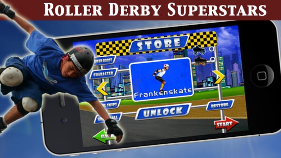 「A Roller Derby Candy Dash - Free Downhill Racing Game」のスクリーンショット 2枚目