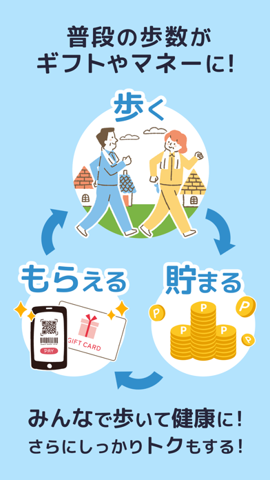 「みん歩計　みんなの歩数がポイントになる歩数計」のスクリーンショット 2枚目