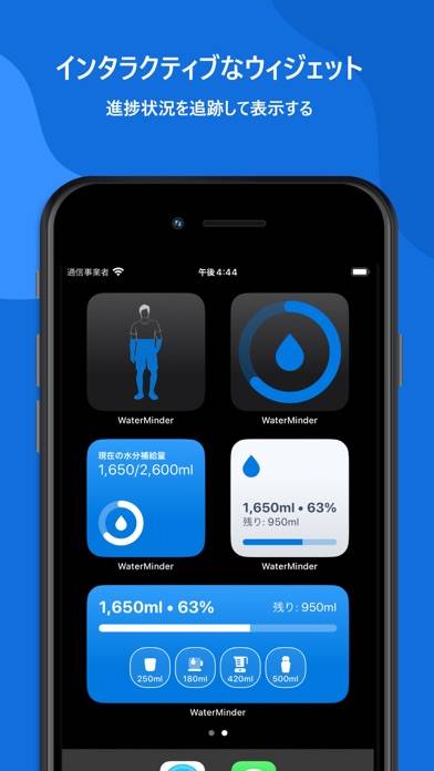 「水分摂取量のための水分補給のお知らせ WaterMinder」のスクリーンショット 3枚目