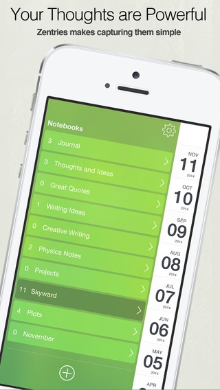 「Zentries:  美しくて直感的なアプリです。日記や個人的なメモなどを記録するのに最適です。」のスクリーンショット 1枚目