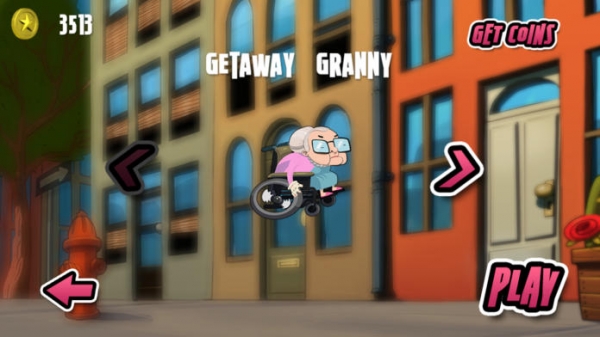 「Getaway Granny - 無料怒っレーシンググランスケートラン版」のスクリーンショット 2枚目