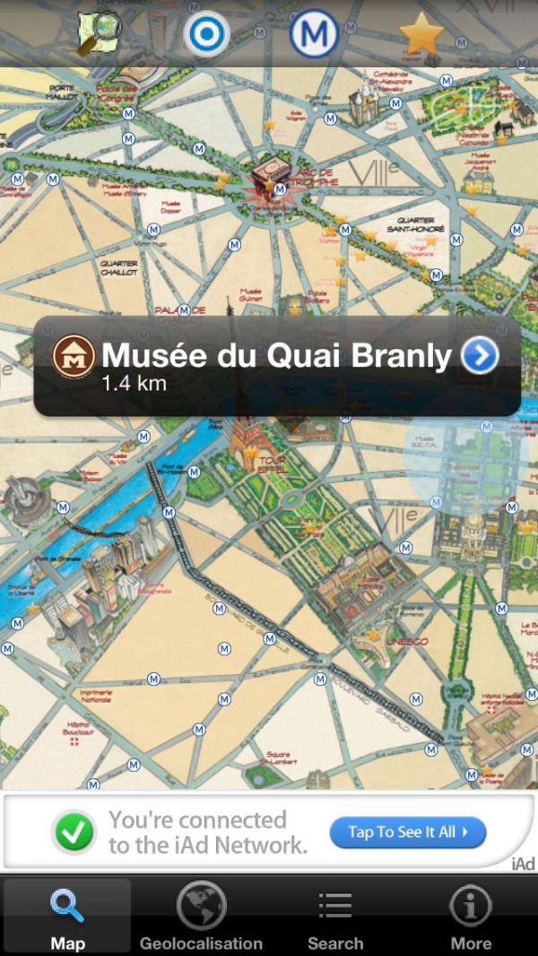 「パリの旅－地図、地下鉄、モニュメント - フリー」のスクリーンショット 1枚目