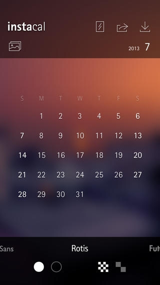 「Instacal Free -personalized calendar wallpaper to beautify your lock-screen」のスクリーンショット 1枚目