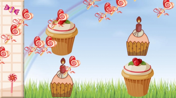 「幼児や子供のためのお菓子やケーキでのメモリのゲーム！暗記のゲーム - 女の子のためのアプリ - ゲーム無料子供のためのゲーム」のスクリーンショット 3枚目