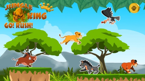 「ジャングルラッシュ！無料ライオンと虎のレースゲーム」のスクリーンショット 1枚目