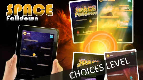 「Space Falldown ! ：重力加速度エスケープLiteのアーケードゲーム - 落下ベスト楽しみの一つ 子供のためのボールゲーム - 無料アプリを転がすクールファニー3D病みつき - 加速物理学と嗜癖アプリ」のスクリーンショット 1枚目