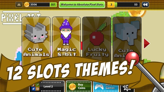 「Absolute Pixel Slots - Best Casino Jackpot Slot Machines & Pixel Art Games」のスクリーンショット 1枚目