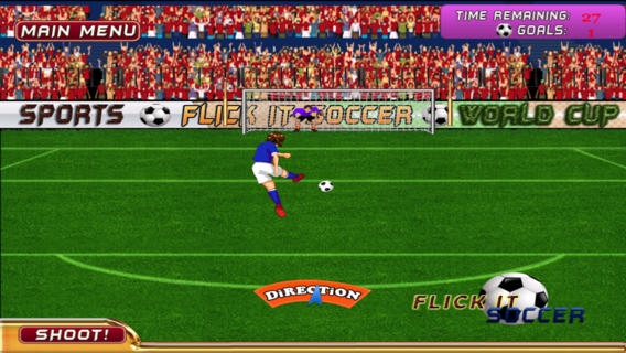 「サッカー無料ゲームをフリックします。 - Flick It Soccer Free Game」のスクリーンショット 1枚目