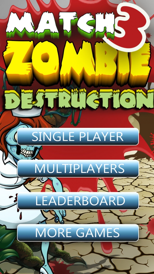 「Match 3 Zombie Destruction」のスクリーンショット 1枚目