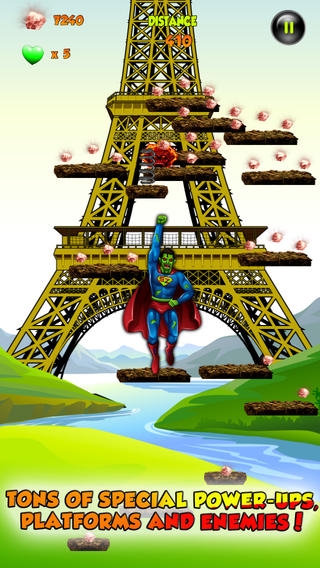 「自由のためのゾンビのスーパーヒーローのジャンプレース (Zombie Superhero Jump Race for liberty)」のスクリーンショット 2枚目