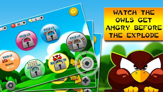 「Angry Owls - Are even more Cranky than Grumpy Cat! Free Game full of Popping Crazy Fun Fest」のスクリーンショット 3枚目