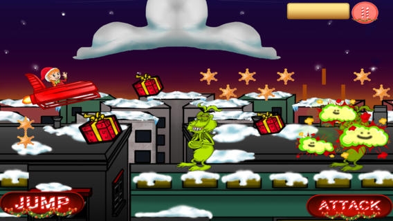 「Amazing Rocket Santa Sleigh Christmas Chase - Throw Prezzies to Beat The Grinch」のスクリーンショット 3枚目