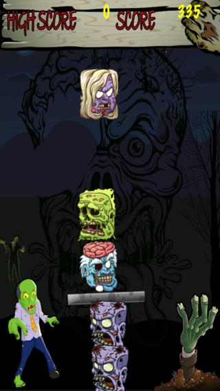 「Zombie Stacker Free : Top Scary Block Stacking Game」のスクリーンショット 1枚目