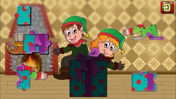 「子供のクリスマスのジグソー パズルの図形 - 3 + 幼児用教育ゲーム」のスクリーンショット 2枚目
