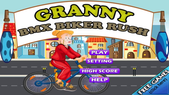 「Granny BMX Biker Rush」のスクリーンショット 1枚目