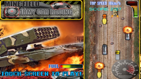 「Mine Field Army Car Racing Pro」のスクリーンショット 3枚目