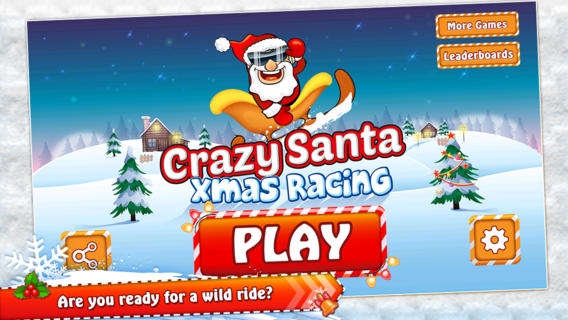 「クレイジーサンタクリスマス·レーシング - 子供のためのトップニトロロケットギアクリスマスアクションゲーム！」のスクリーンショット 1枚目