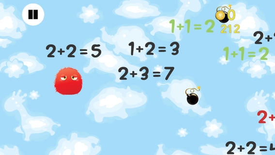 「Furry Math Friends - 子供のための数学のゲーム。代数、計算と幼稚園、幼稚園や学校のために加えて、こちらをご覧ください。 、カウント計算して追加するために練習します。無償、楽しい」のスクリーンショット 1枚目