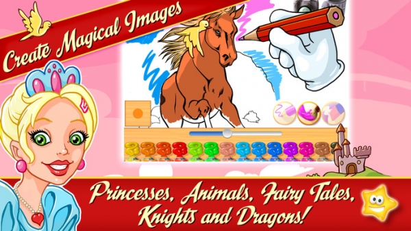 「ブック着色王女おとぎ話のジグソーパズルゲームと馬 - ジグソーパズルは子供の幼児とユニコーンのためのゲームをパズル」のスクリーンショット 2枚目