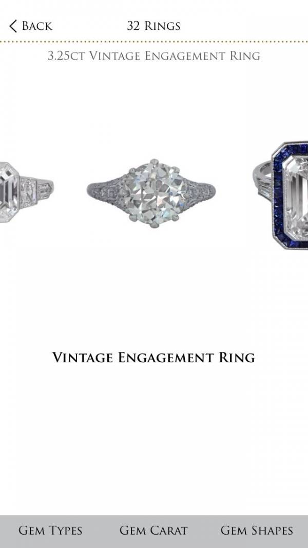 「ヴィンテージの婚約指輪 - それを試着 - 不動産ダイヤモンドジュエリー」のスクリーンショット 3枚目