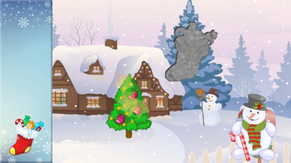 「幼児や子供のためのクリスマスのパズル。サンタクロースを発見！教育用パズルゲーム - 子供のためのゲーム - 幼児用パズル - 無料アプリ」のスクリーンショット 2枚目