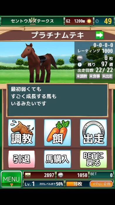 「競馬メダルゲーム『ダービーウィナー』Derby Winner」のスクリーンショット 2枚目