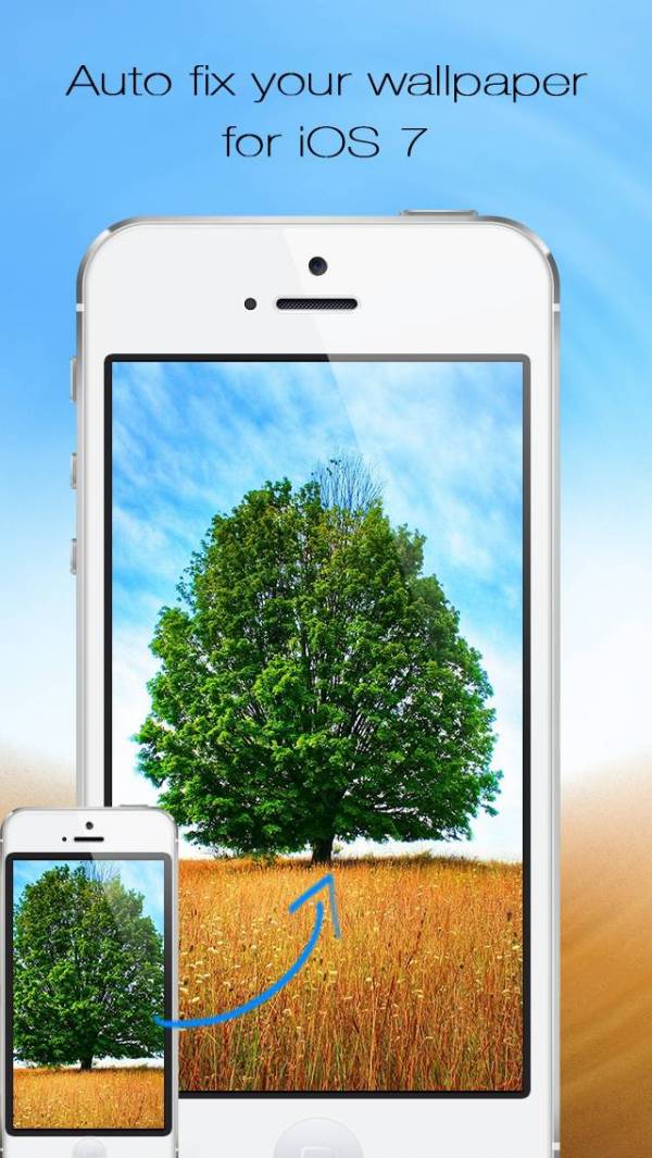 「iOS用7ホーム画面の背景を置き換える - 壁紙フィックス及び訂正」のスクリーンショット 1枚目