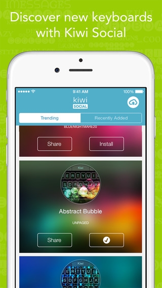 「Kiwi - Colorful, Custom Keyboard Designer with Emoji for iOS 8」のスクリーンショット 3枚目