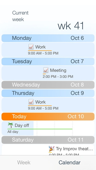 「Week calendar, simple and elegant emoji calendar」のスクリーンショット 3枚目