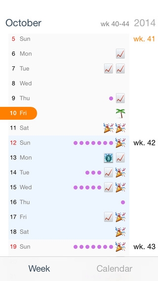 「Week calendar, simple and elegant emoji calendar」のスクリーンショット 2枚目