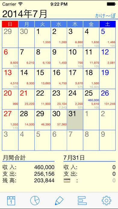 「かけ〜ぼ（家計簿）」のスクリーンショット 3枚目