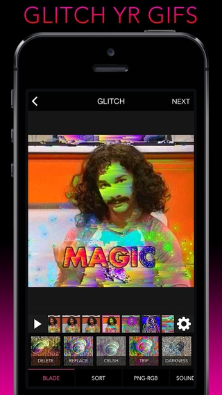 「Glitch Wizard - Distort Photos to Trippy GIFs」のスクリーンショット 1枚目