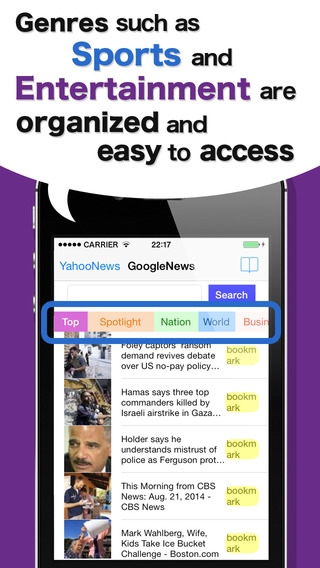 「-GYNEWS USA-It’s simple,but a convenient newsreader (Google and Yahoo version)」のスクリーンショット 2枚目