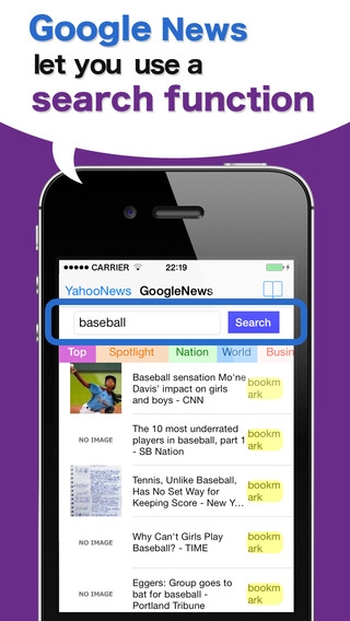 「-GYNEWS USA-It’s simple,but a convenient newsreader (Google and Yahoo version)」のスクリーンショット 3枚目
