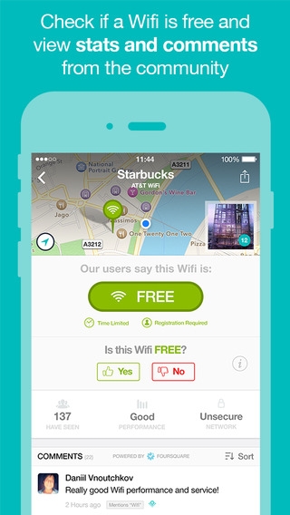 「WifiMapper – free Wifi maps, find cafe hotspots, travel without roaming fees」のスクリーンショット 2枚目